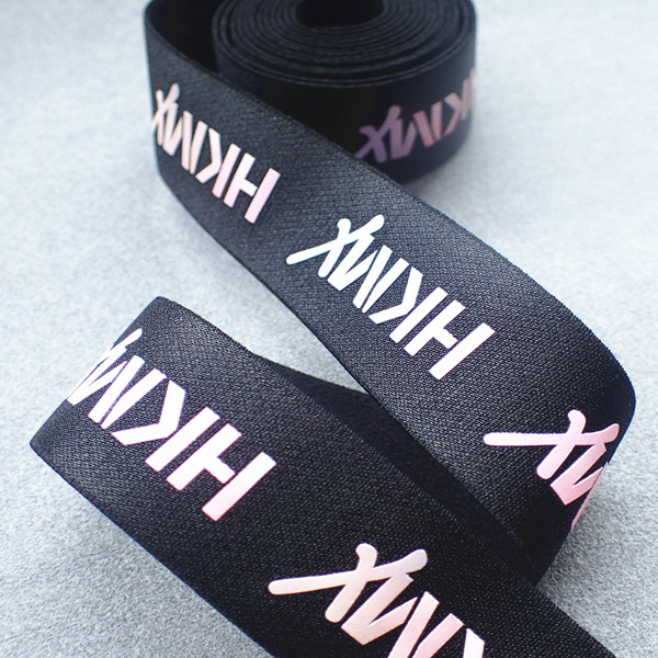 35MM Printed Elastic Band Screen Printing Logo On Band