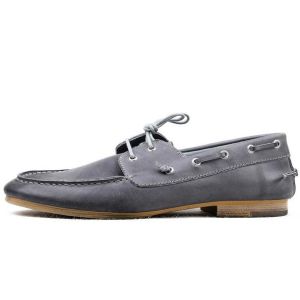 Quality Burnished Leather Men's Casual Shoes / Luxury Handsewn Boat Shoes wholesale