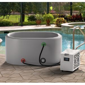 Quality Commercial Ice Bath Tub Rectangular With Chiller One Recovery Barrel wholesale