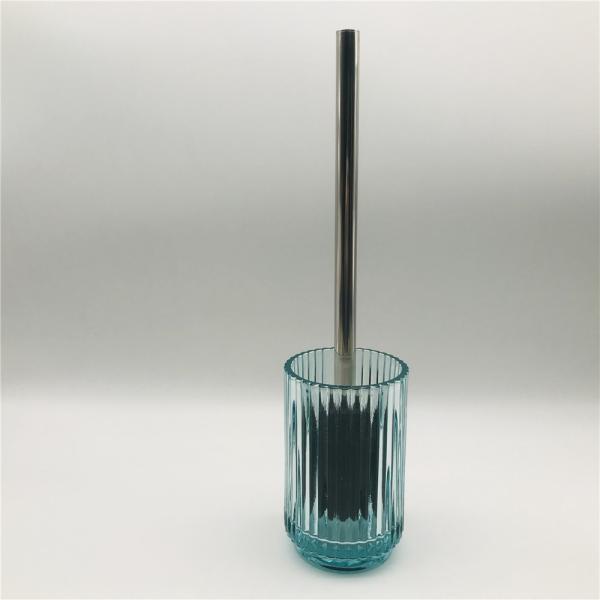 Vertical Stripe Design Glass Bathroom Accessories Set Modern Round Shape