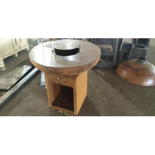 Modern Portable Outdoor Kitchen Corten Steel Grill Wood Burning Camping BBQ Grill