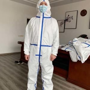 Quality Full Body Disposable Protective Suit Breathable Hooded Conjoined Style wholesale