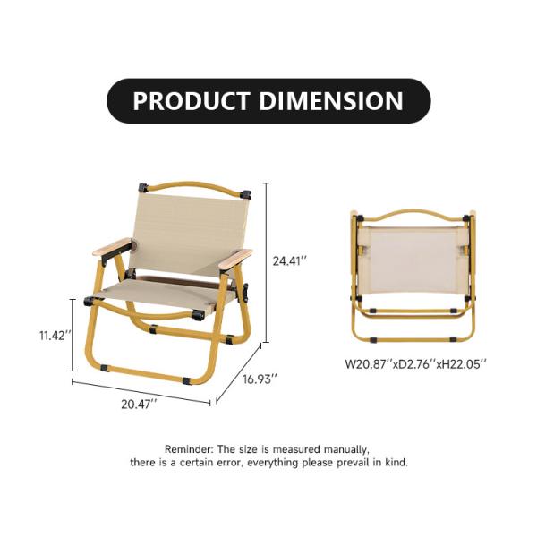 Black camping chair folded view