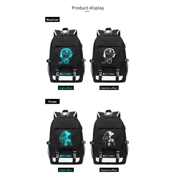 Wholesale custom fluorescent logo boys waterproof bookbag durable luminous student school bags backpack for men