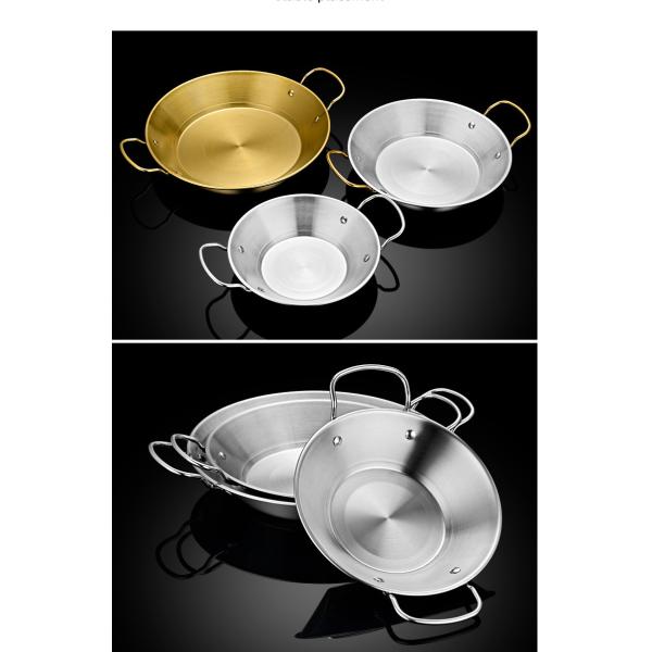 Amazon Hot Selling Cooking Kitchen Cookware Induction Frying Pan Stainless Steel Paella Pans Seafood Frying Pan