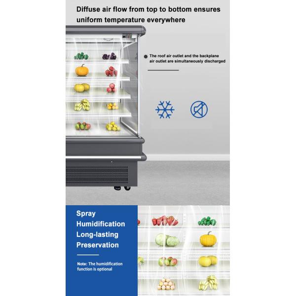 Commercial Supermarket Refrigeration Upright Open Chiller Plug In System