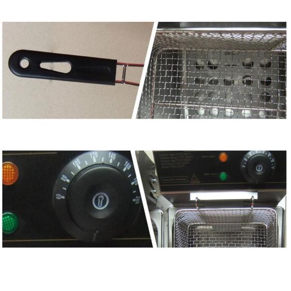 Stainless Steel 6L Countertop Electric Deep Double Fryer Machine 220V 2500W