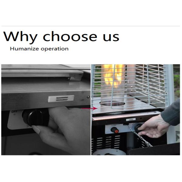 Outdoor 2270mmH stainless steel silver glass tube flame patio heater