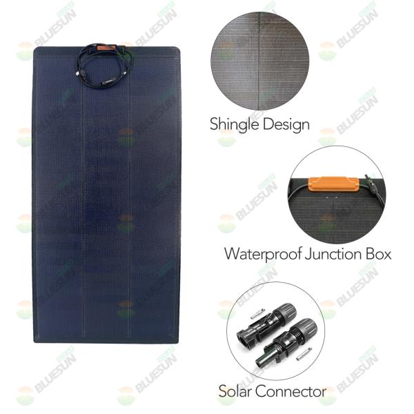Flexible Shingle Solar Panel Monocrystalline Semi-flexible Solar Panel 100 Watt Solar Panel Set