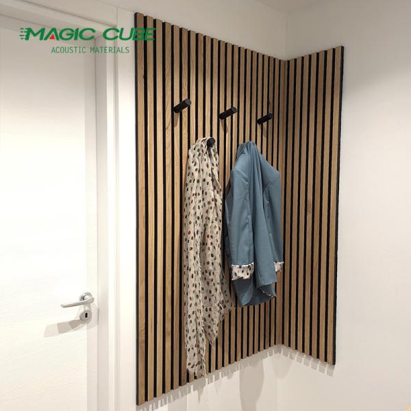 Polyester Thickness 9mm/12mm Akupanel Wood Acoustic Slat Wall Panel for Apartments