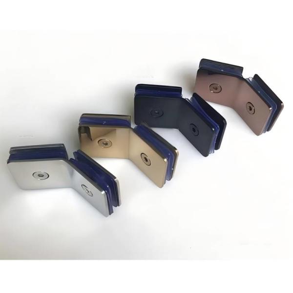 Hotel Shower Room Accessories Bilateral 90 Degrees Adjustable Glass Clamps