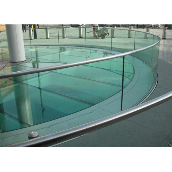 Swimming Pool Bent Tempered Glass , Size Customized Curved Toughened Glass