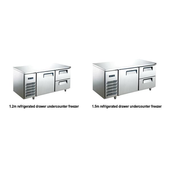 1 + 2 Drawers Under Counter Chiller Under Bench Freezers For Restaurant Salad Bar