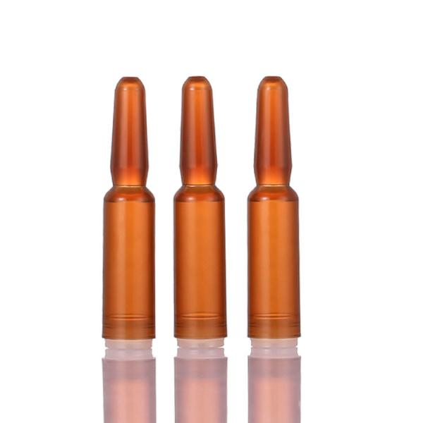 Amber Plastic Serum Vials Ampoule For Cosmetic Essence 1ml Capacity