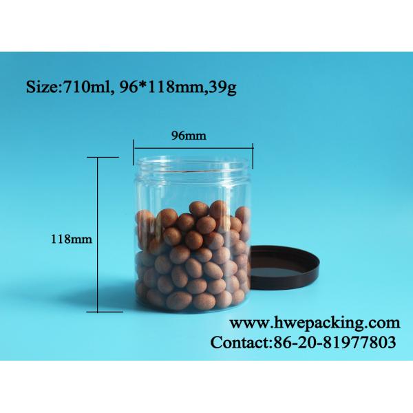 710ml 24oz Leak Proof Plastic Packaging Jar Wide Mouth Peanuts Popcorn Food Storage