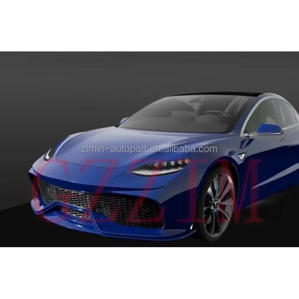 Tesla Body Kit Front Lip Side Skirts Rear Diffuser Spoiler Headlamp Taillamp Custom Color
