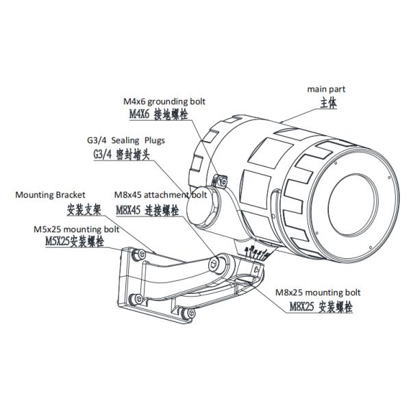 Ex Triple Band Flame Detector UV IR with Excellent EMI Resistance