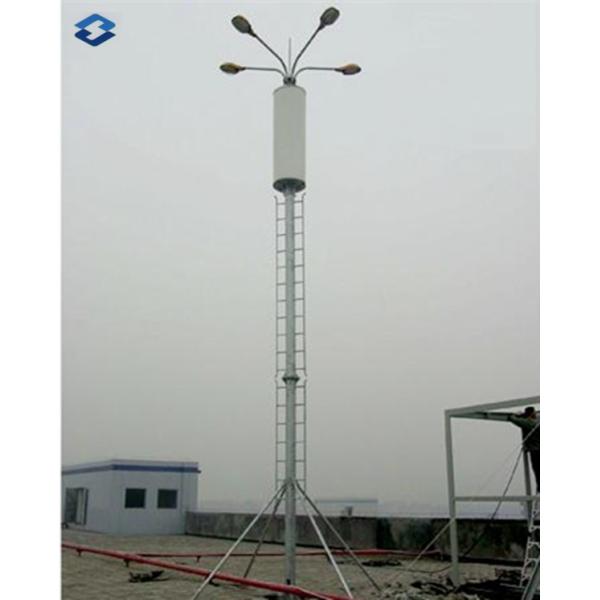 Hot Dip Galvanized Monopole cell Tower Steel Telecommunication Pole 20 - 50m Height