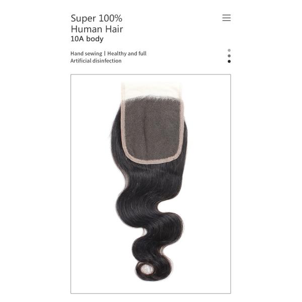 10A 4x4 Swiss Lace Remy Human Hair Closure