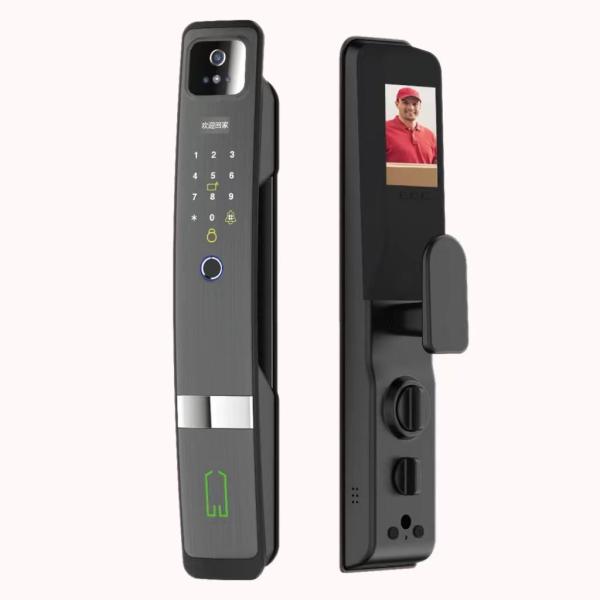 Aluminum Alloy Smart Door Lock Unlock with Tuya Face Password Fingerprint Card and Key