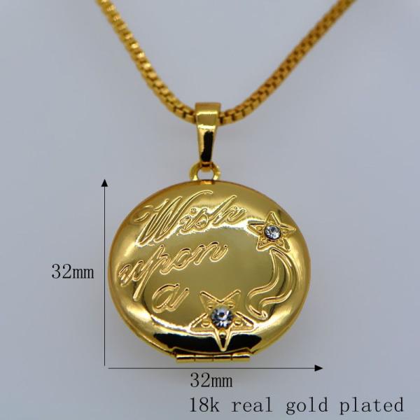 Locket Pendants jewelry New Vintage Little stars round Pendants jewelry 18k gold plating
