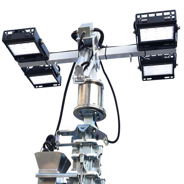 Construction Light Tower Mast 6 Sections LED Light Tower Mobile Solar Light Tower For Emergency