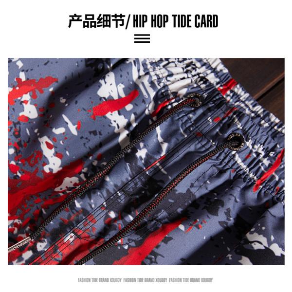 Digital Offset Printing Gradual Mens Red Boardshorts With Pockets