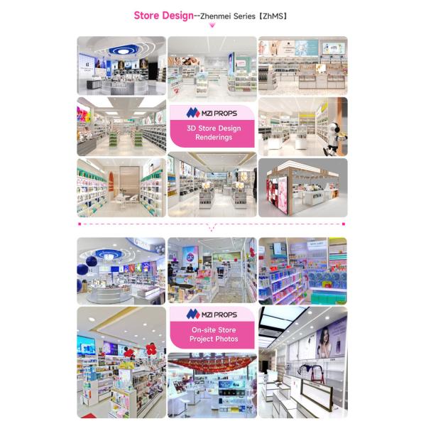 Multi-Function Facial Mask Stand White Multi-layer Display Rack for Makeup Store Interior Design