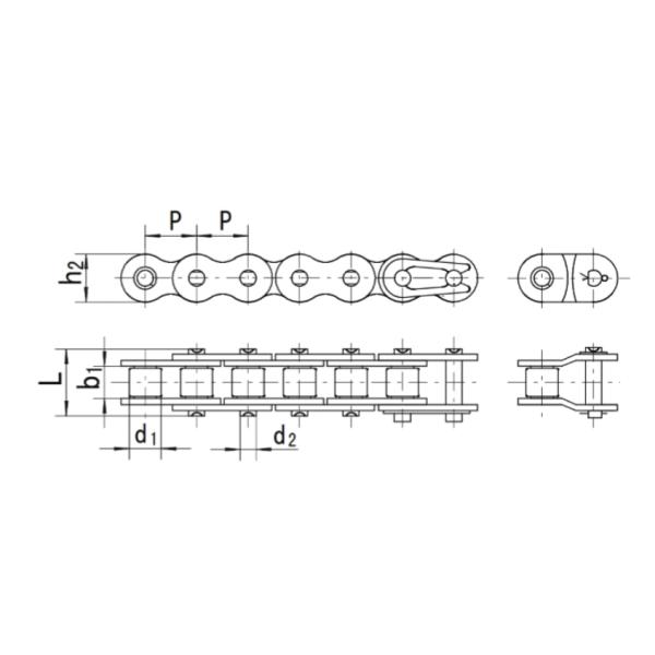 06BSS SS316 Short Pitch Roller Chain Anti Corrosion stainless steel chain