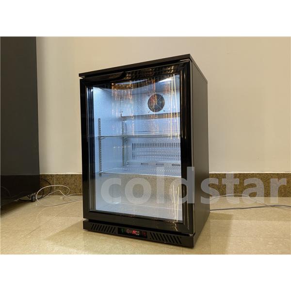 Single Door Hinged Commercial Bar Fridge Black Beer Display Chiller