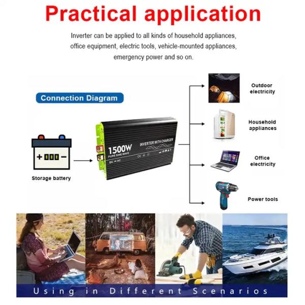 Power Inverter Hybrid New Power Inverter 1500W Pure Sine Wave Need To Co Pure Sine Wave Power Inverter 12V/24V/48V Dc