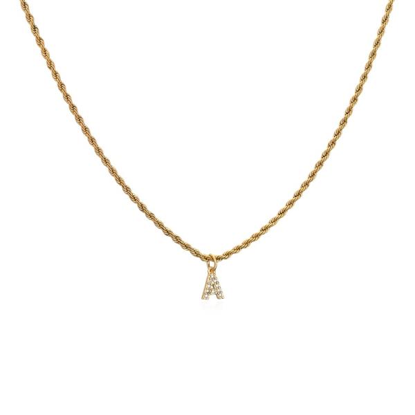 Anniversary 18k Gold Necklace Jewelry Custom Gold Initial Letter Necklace