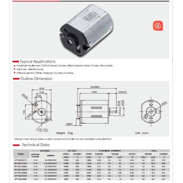 Micro Vibration DC Motor 12mm DC Brush Motor 3V N20 With Customized Vibrator wheel
