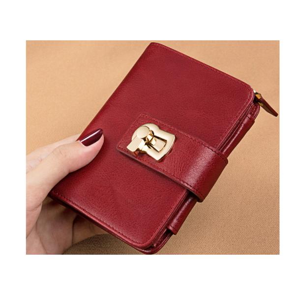 Purse lady short 2019 leather zipper folding card bag integrated fashion women's multi-function small wallet