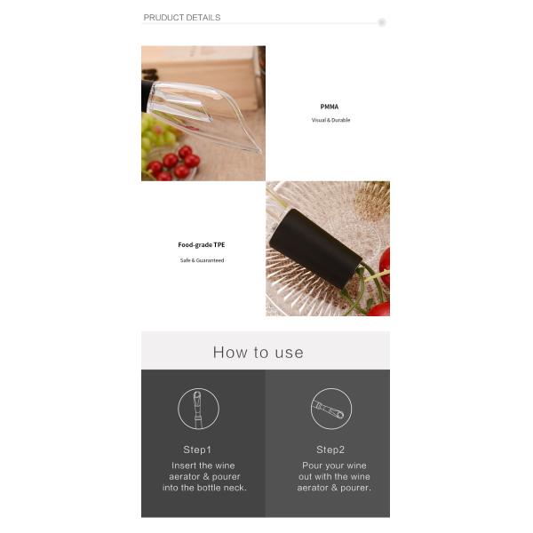 Plastic Silicone Champagne Bottle Wine Aeartor Pourer For Fast Wake Up The Wine Food Grade Material