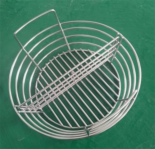 SS304 Natural Color BBQ Grill Accessories , SGS Stainless Steel Grill Basket