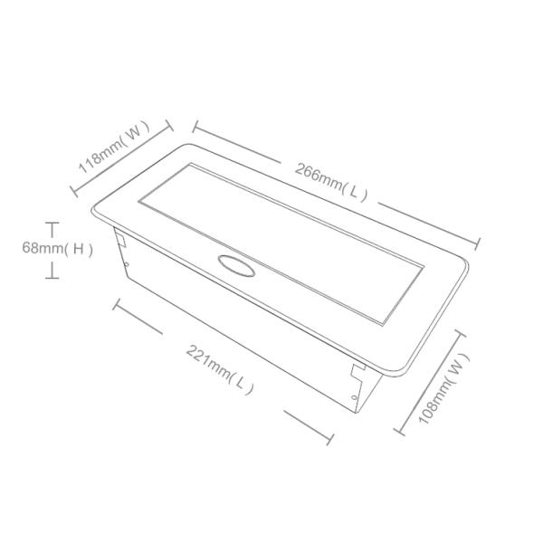 Multi-Functional Power Socket for Office Desk Zinc Alloy Hidden Pop-Up Table Outlet EU Plug Compatible US/AU