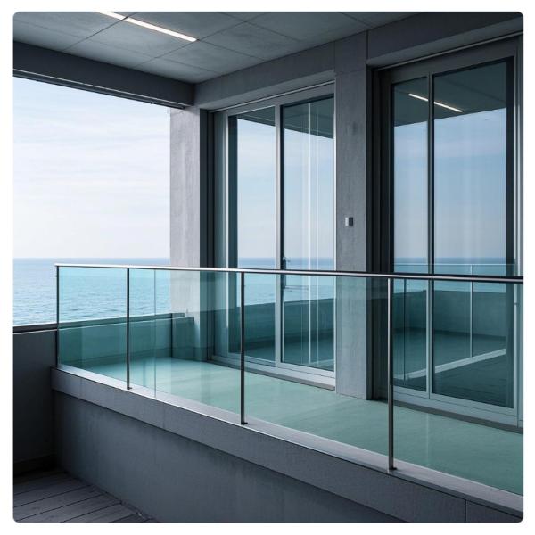 Modern Safety Glass Balcony Railing for Extreme Weather