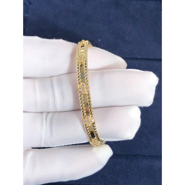Customization 18k Gold Van Cleef & Arpels PerléE Sweet Clovers Bracelet Medium Model