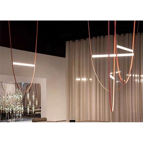 Nordic Home Restaurant Leather Lighting Modern Clearly Glass Shade large Chandelier For Bar