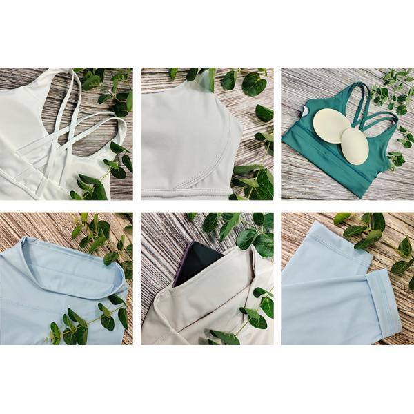 Nylon Light Green Lightweight Women Yoga Bra Sets Active Stretch Yoga Fitness Leggings