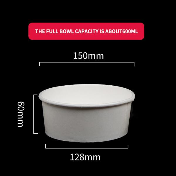 1000ml Kraft Paper Bowl With Lid Food Grade Kraft Salad Bowl