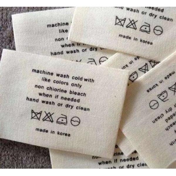 Plain Dyed Custom Printed Clothing Labels White Soft Cotton Label for Baby Infant