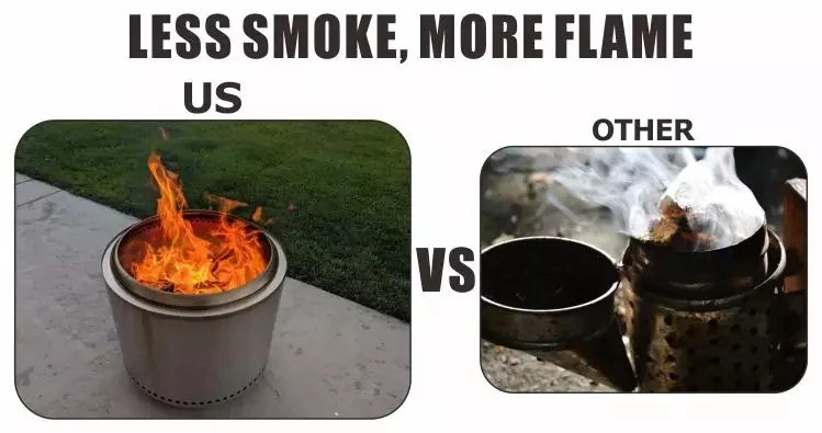 15*15*16cm Smokeless Stainless Steel Tabletop Wood Pellet Stove with Foldable Legs