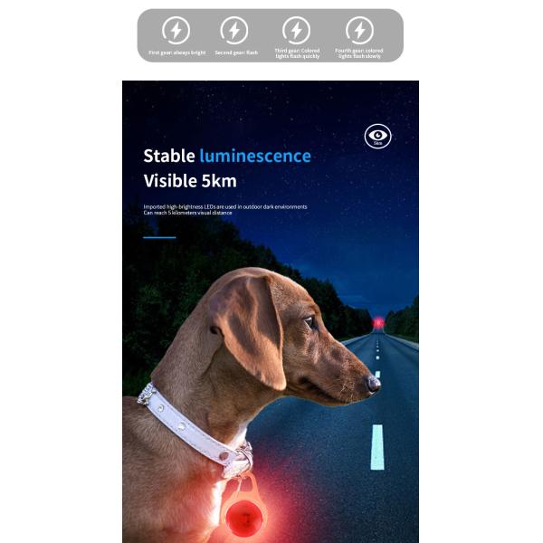 White Blue Green Silicone Flashing Dog Collar Tag Floral Dog Identity Tags