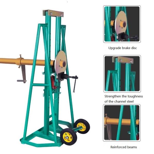 5t Capacity Cable Drum Jack Stand Cable Reel Stand With Brake