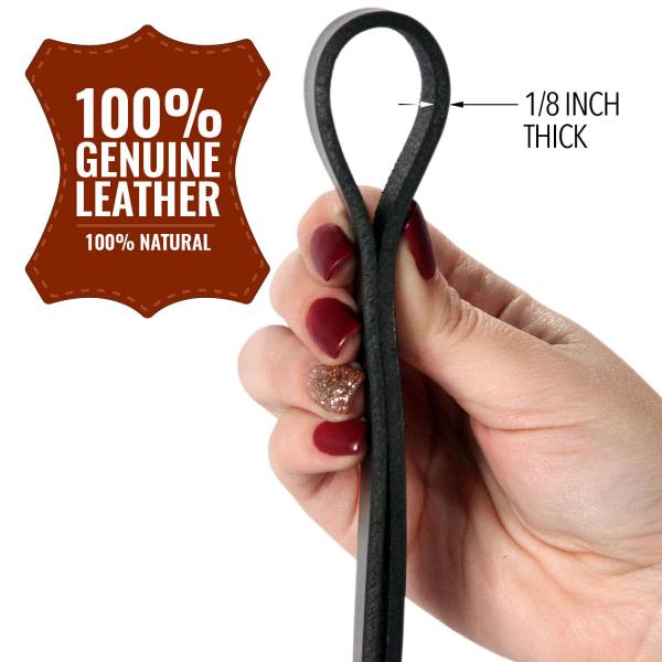 Water Resistant Heavy Duty Leather Dog Leads Handmade Full Grain 14 Inches Long