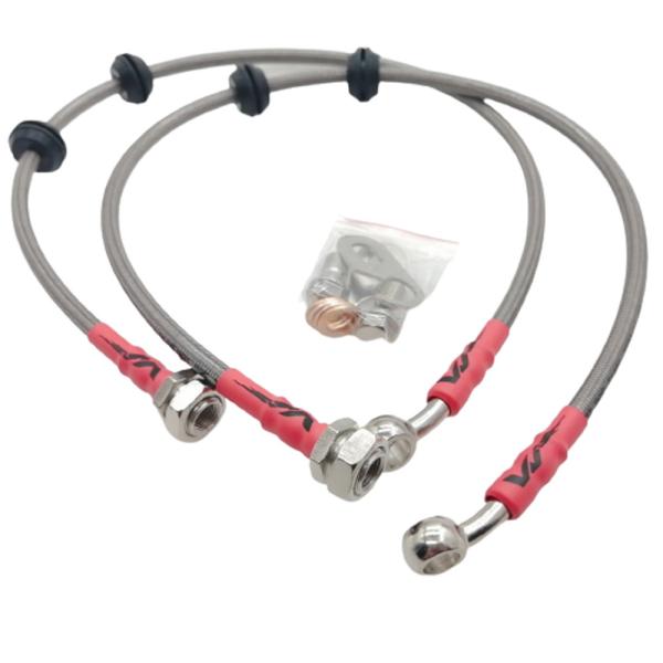 Convex Nozzle Flexible Steel Braided Brake Line For Brake Fluid Delivering