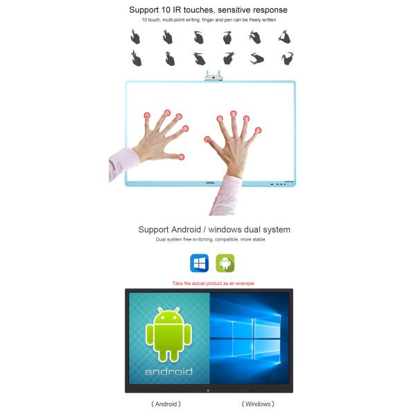 85" 66.8M Touch Screen Smart Board Interactive Whiteboard