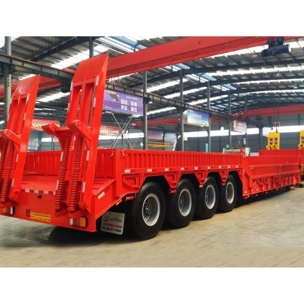 Lowbed Semi-Trailer for Heavy Road Equipment 4 Axles 12.5m 40 Feet Tire 245/70r19.5